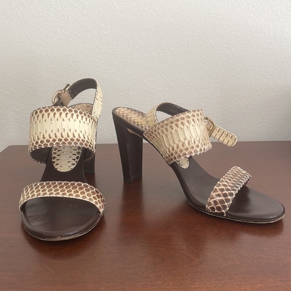 Stuart Weitzman Roccia Snakeskin Sandals Size 8 - Picture 3 of 10